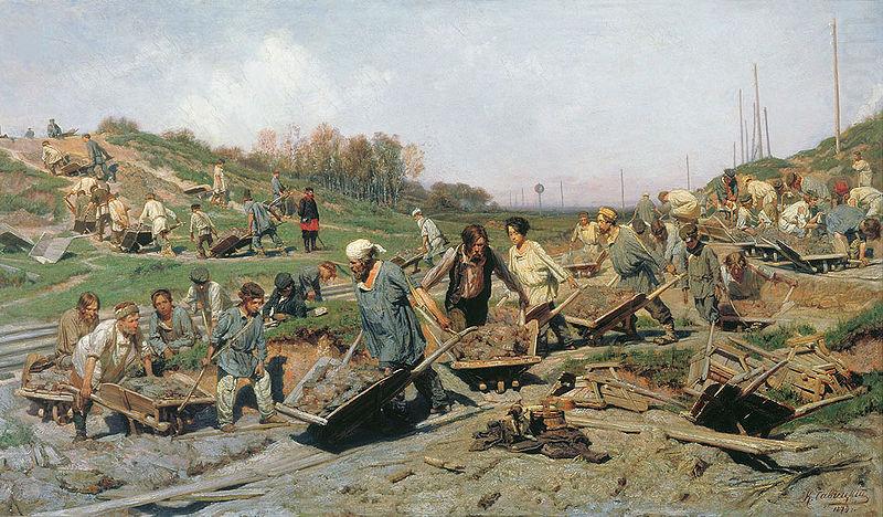 Konstantin Savitsky Repair work on the railroad china oil painting image